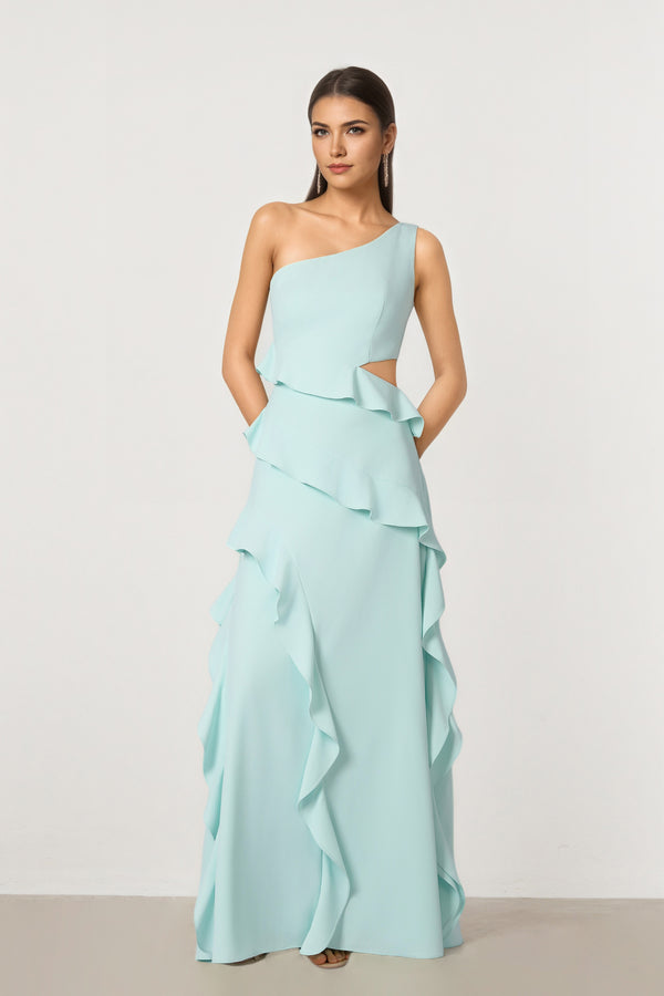 gabby formal mesh strapless ruffle long dress Windsor Gabby Formal Mesh Strapless Ruffle Long Dress
